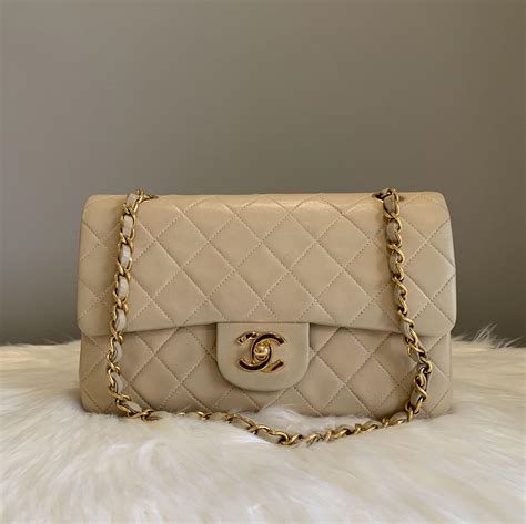 chanel white classic flap with gold hardware|vintage chanel classic flap.